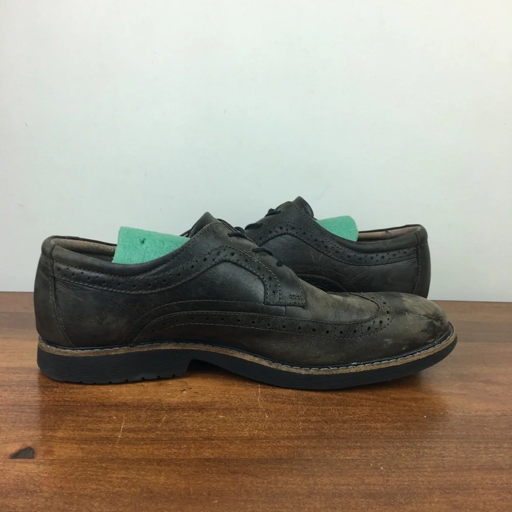 Bostonian Commonwealth Niles Brown Leather Oxford Shoes Men's Size 9.5N Abeo.